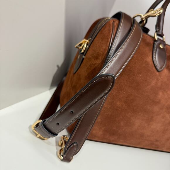Last 1‼️Coach Rowan Large Satchel Bag CCC79, suede/Im/Vintage Brown - Picture 8 of 16